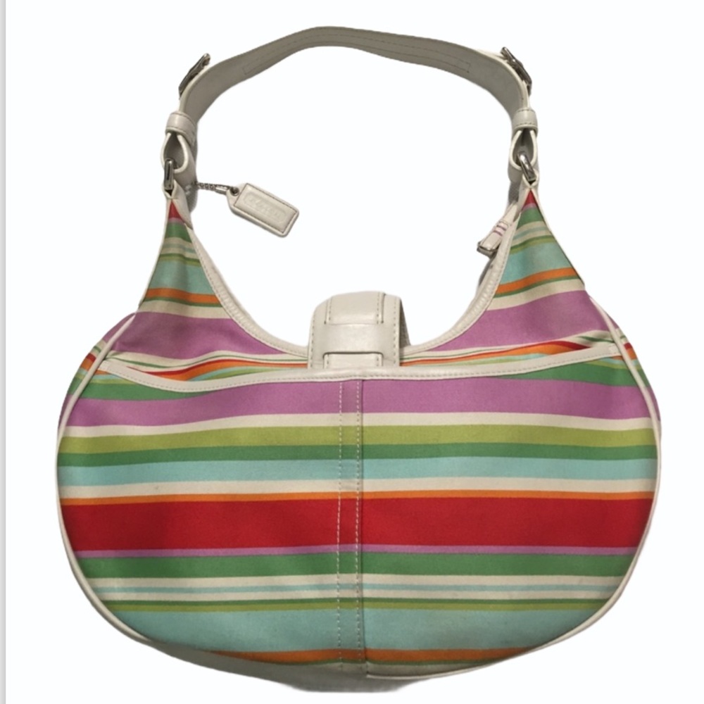 Coach Striped Hampton Hobo Vintage - Picture 2 of 8